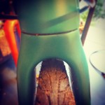 Clearance on our original fork looked good on a Continental 32c tyre in the workshop